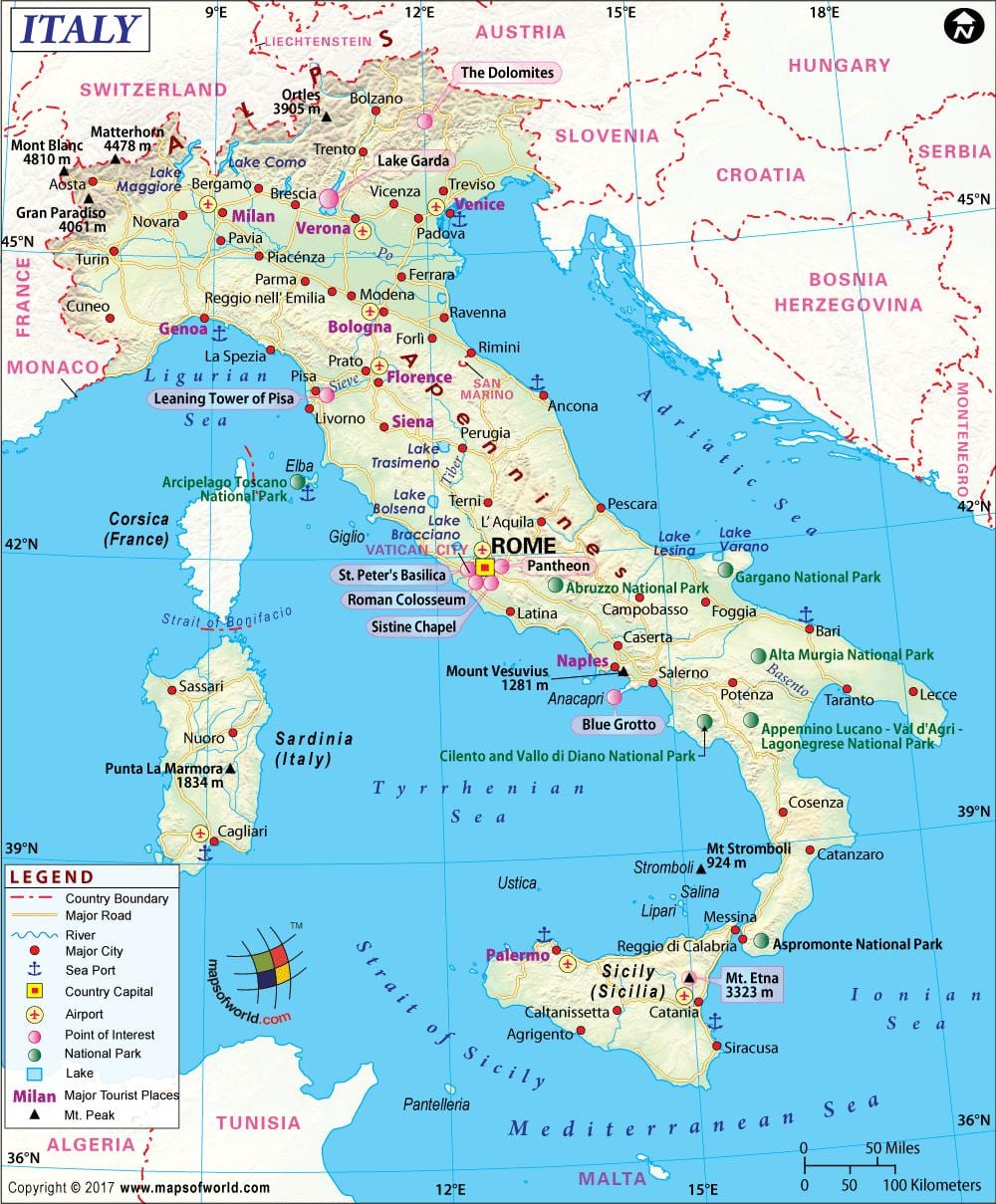Mapa napoliko (italia inguruetan