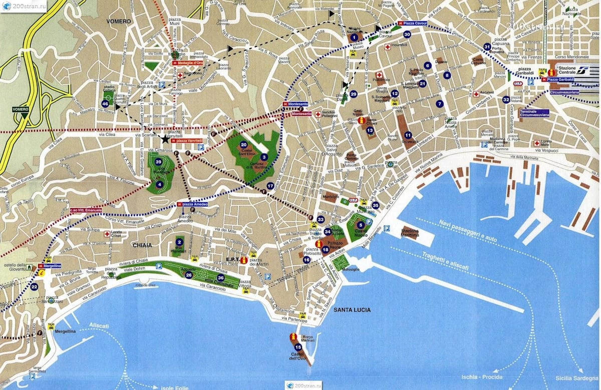 napoli hiriaren mapa