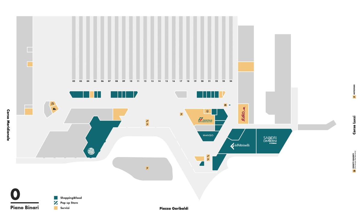 Mapa napoli centrale tren geltokia