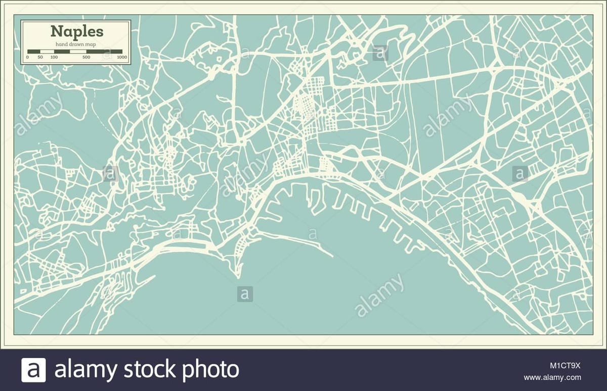 Mapa napoliko hiria italia