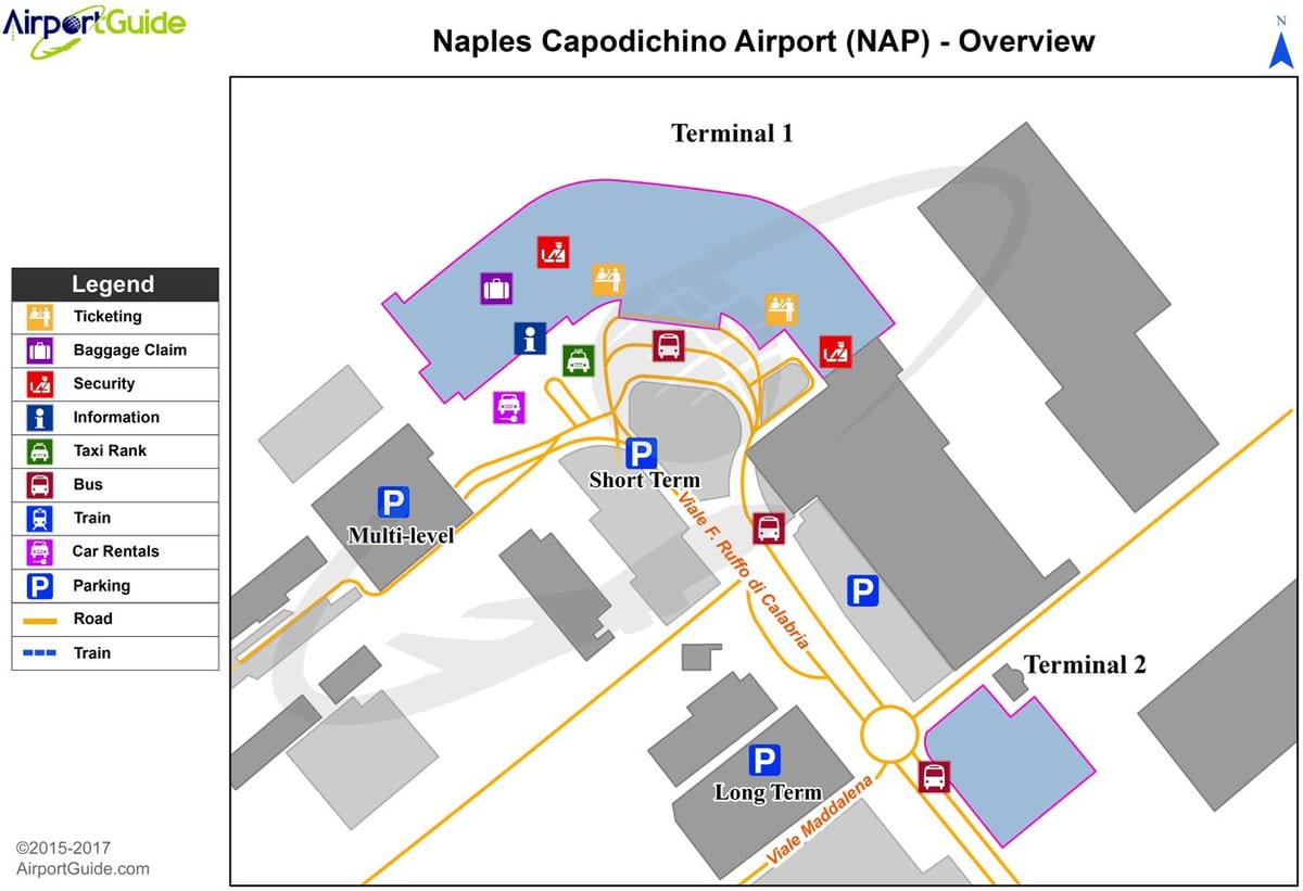 Mapa napoliko aireportuko terminal