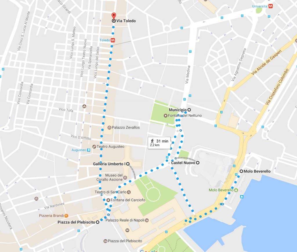 napolira walking tour mapa