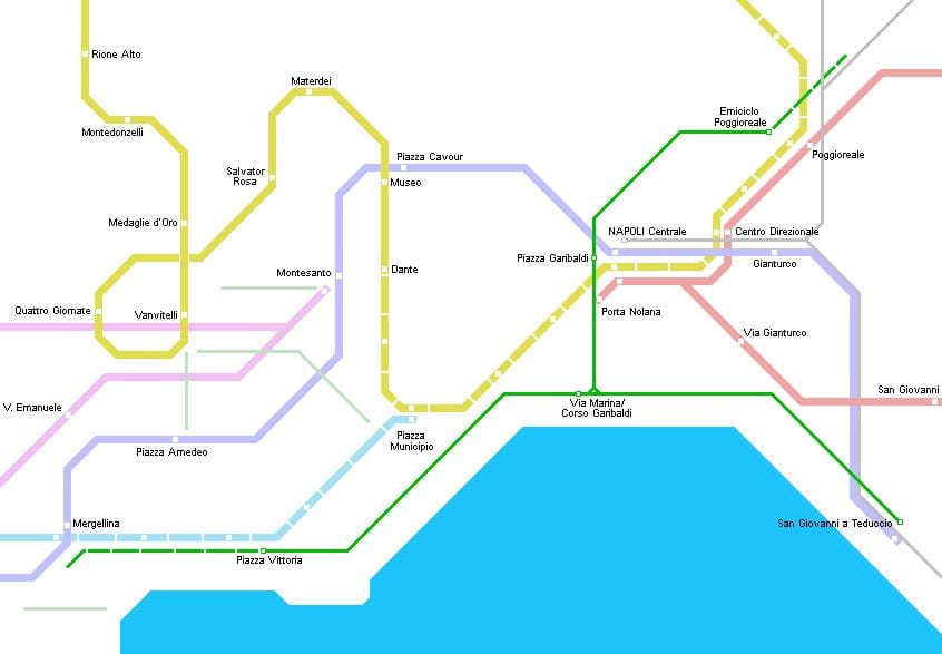 Mapa napoliko tranbia 