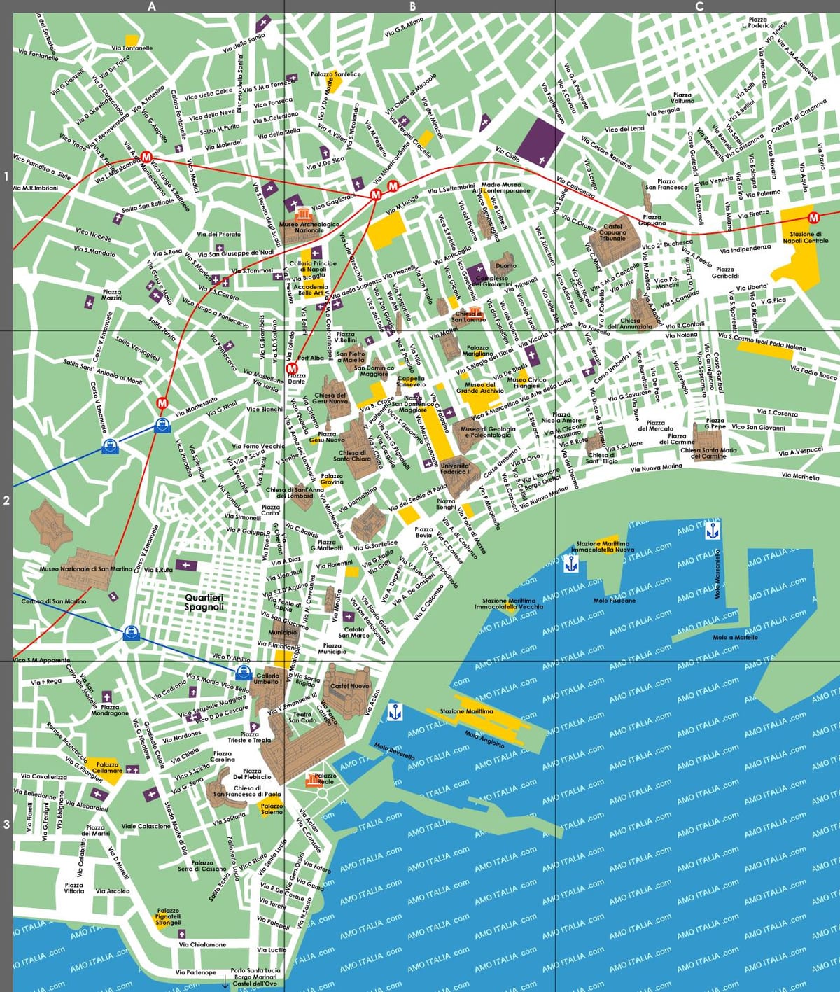 napoli turismo mapa