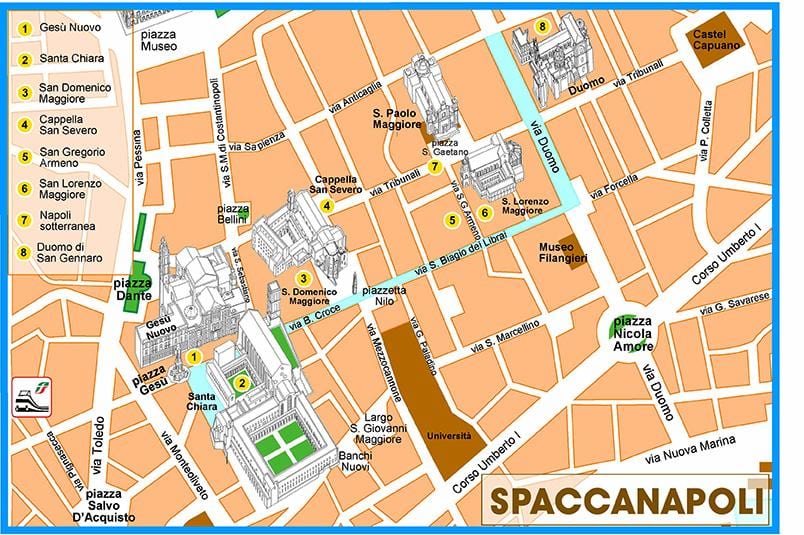 Mapa spaccanapoli napolira