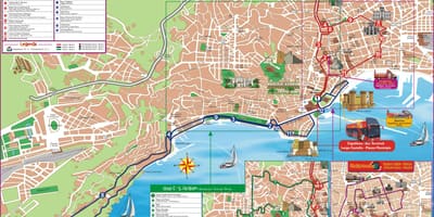 Napolira hop-on-hop-off autobus ibilbidea mapa